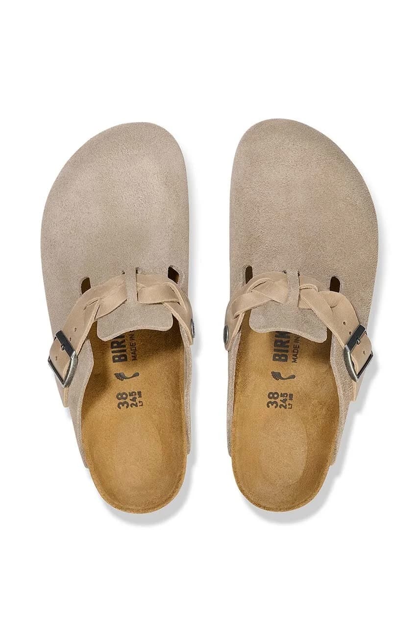 замшевые шлепанцы Boston с плетеной отделкой - фото 5