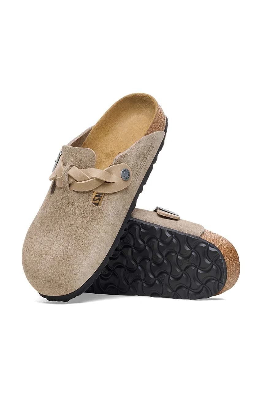 замшевые шлепанцы Boston с плетеной отделкой - фото 6