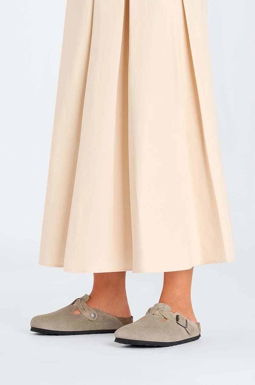 замшевые шлепанцы Boston с плетеной отделкой - фото 8