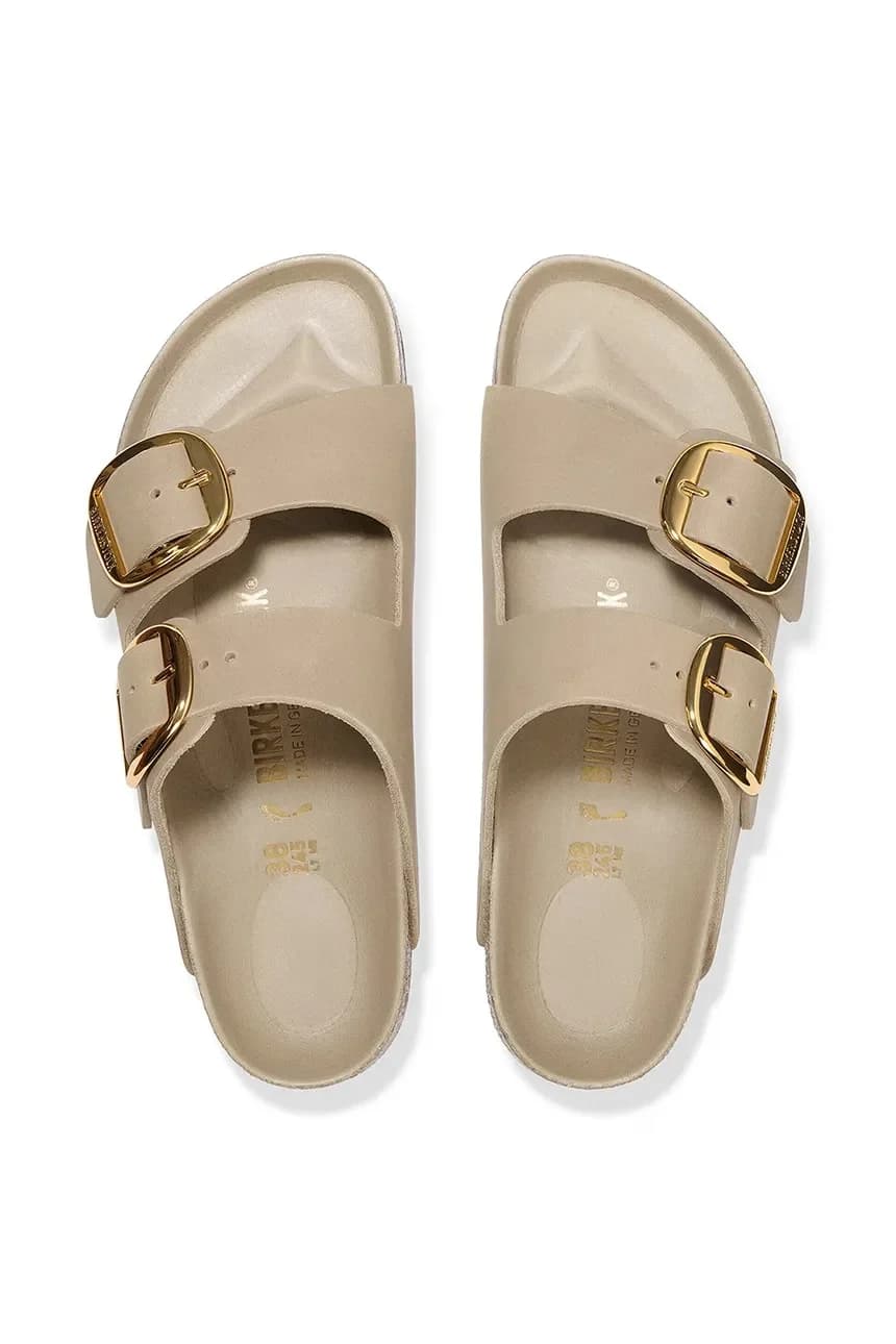 Кожаные шлепанцы Arizona с большой пряжкой - фото 4