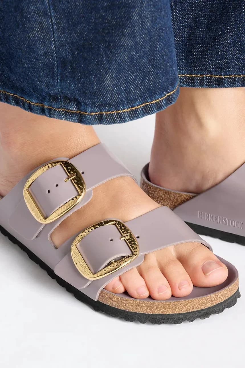 Кожаные шлепанцы с пряжкой Arizona Hammered - фото 8