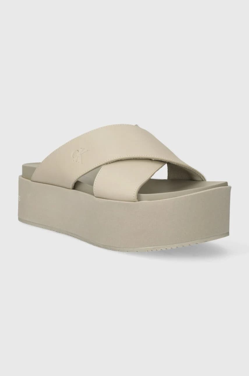 Кожаные шлепанцы FLATFORM CROSS MG UC - фото 2