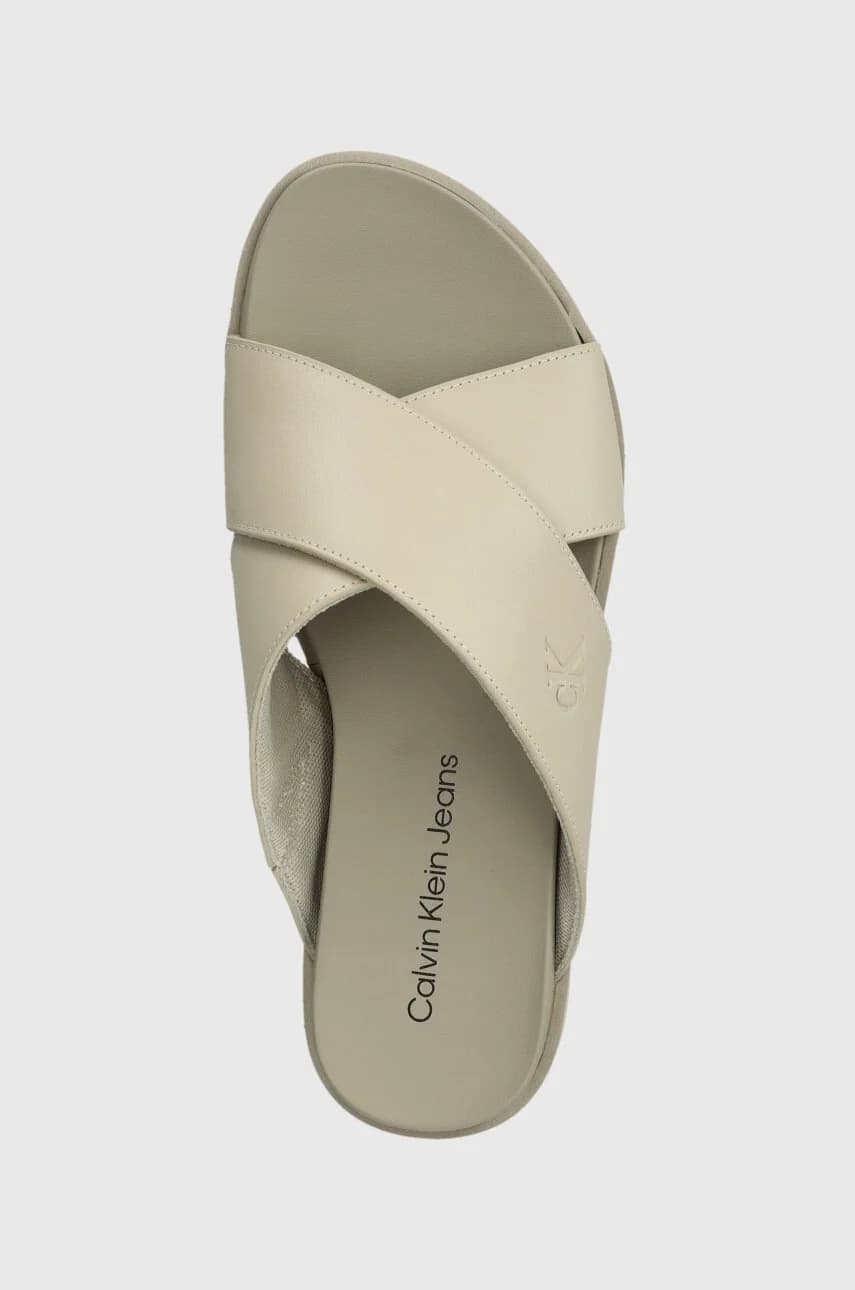 Кожаные шлепанцы FLATFORM CROSS MG UC - фото 4