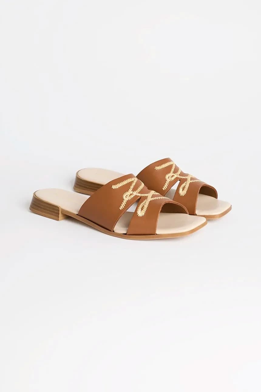 Кожаные шлепанцы PETALO - фото 2