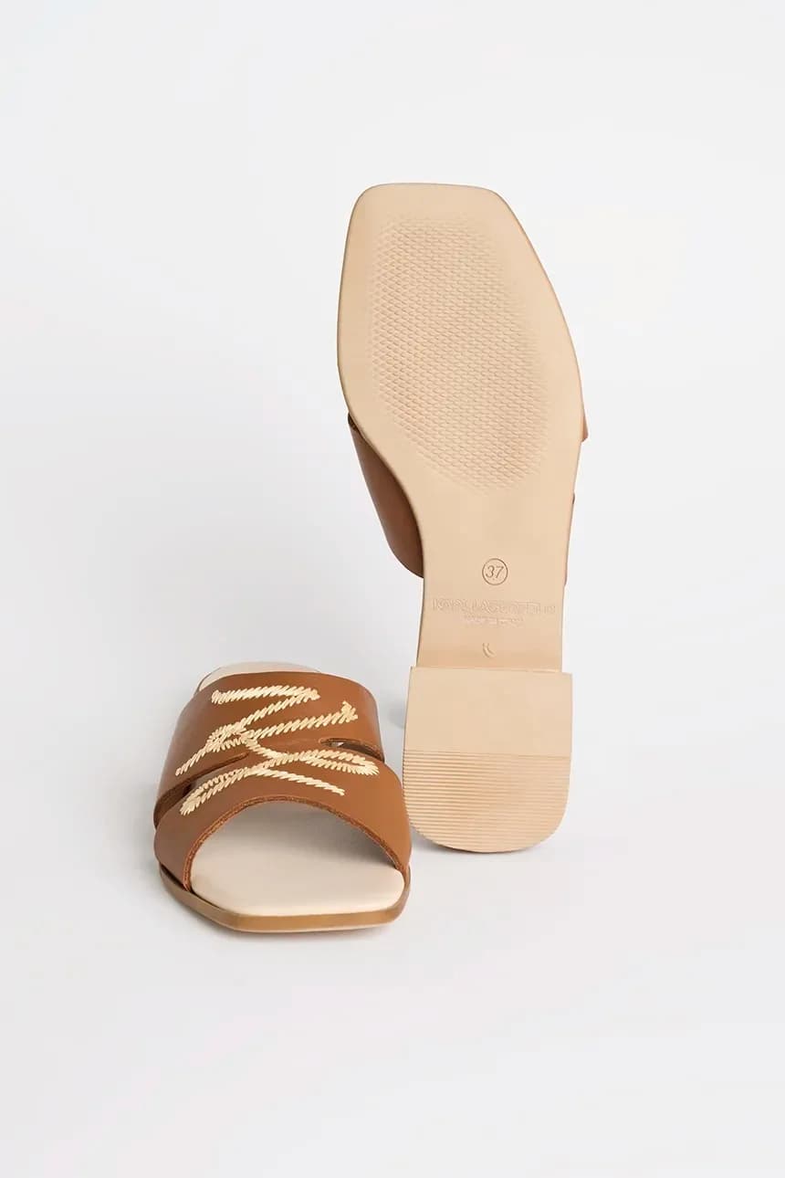 Кожаные шлепанцы PETALO - фото 5