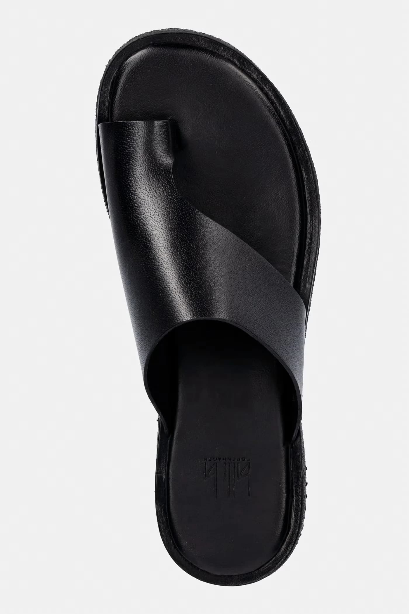 Женские кожаные шлепанцы на плоской подошве - фото 4