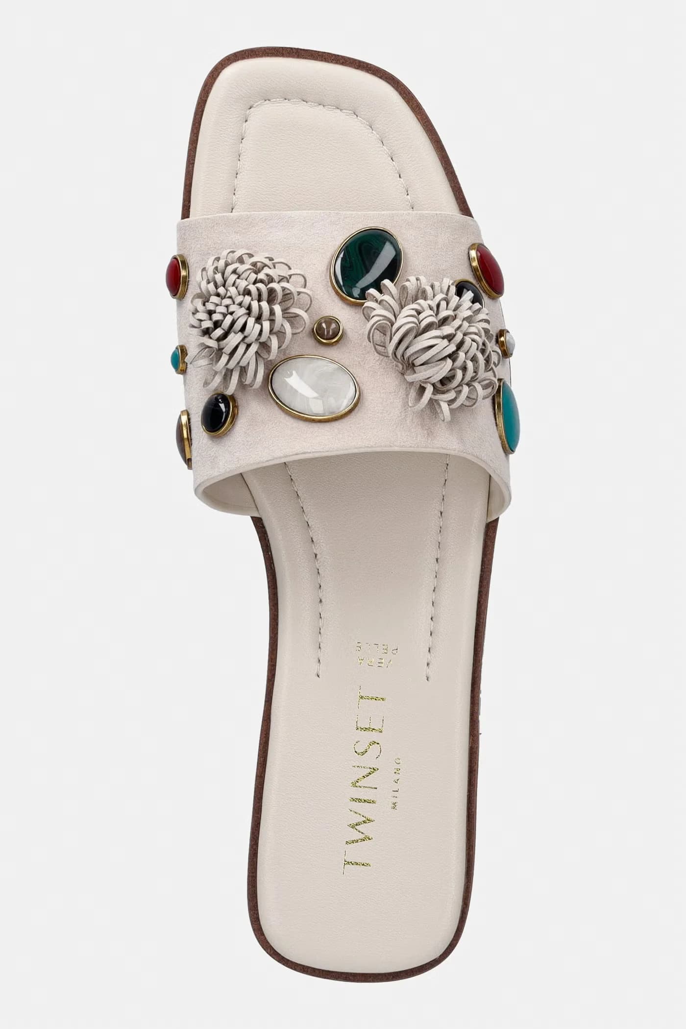 Женские замшевые сандалии на плоской подошве - фото 4