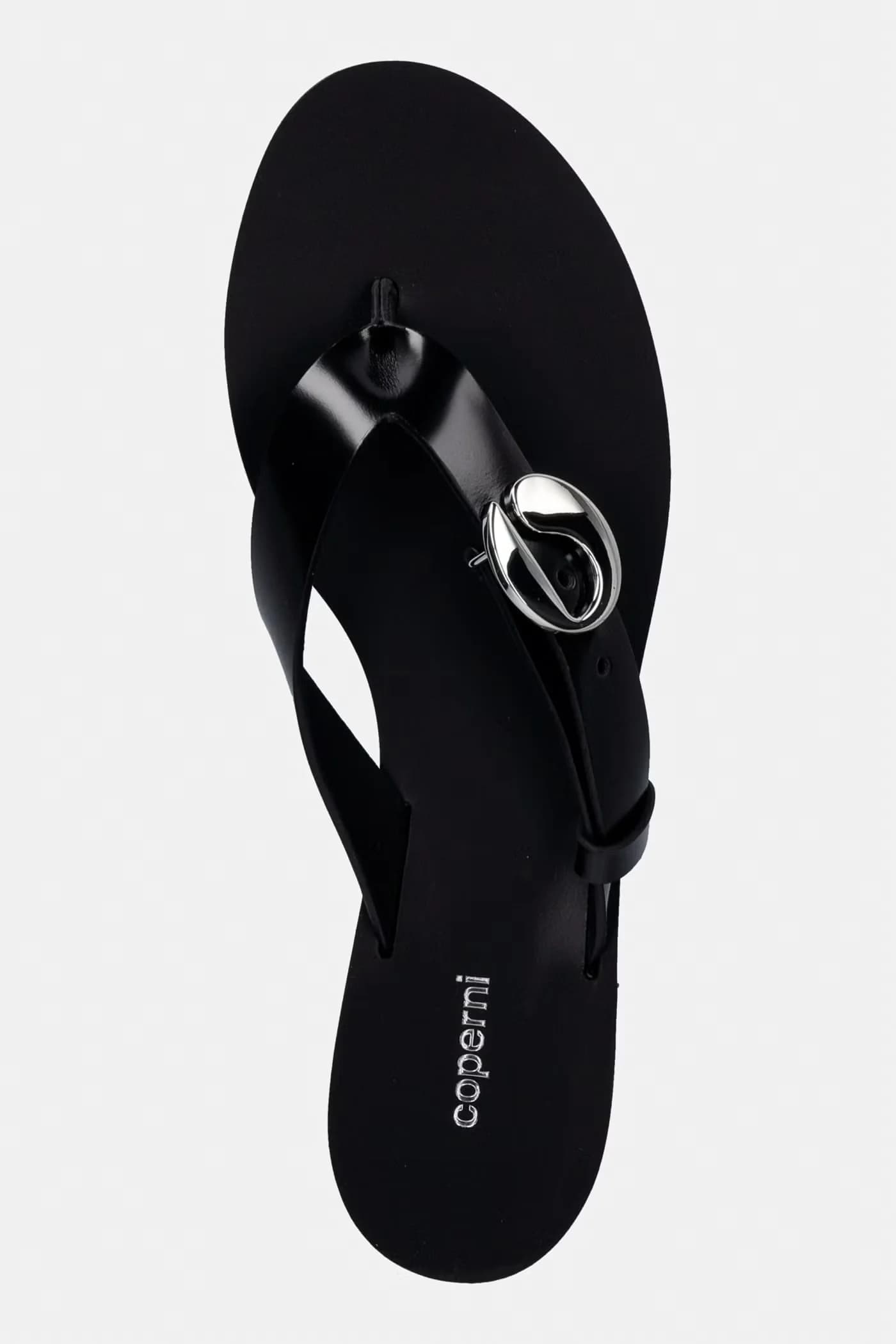 кожаные шлепанцы с логотипом C - фото 4