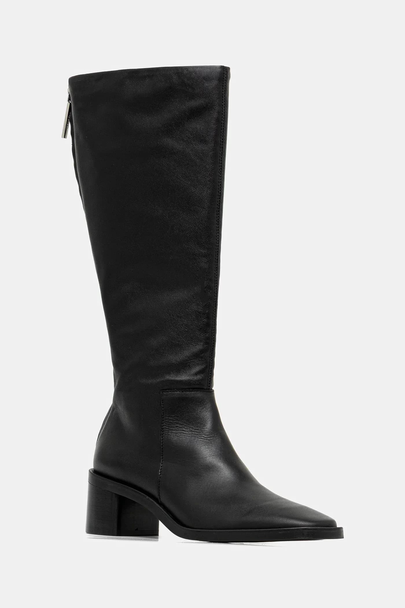 BLOCK HEEL KNEE BOOT LTH кожаные ботинки