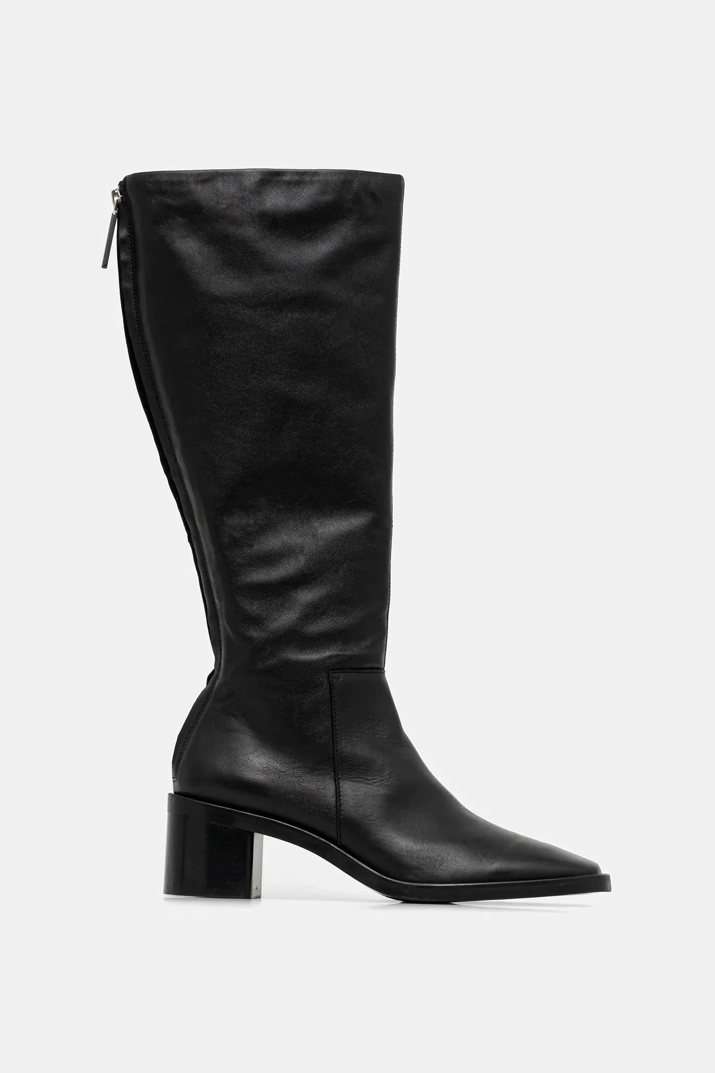 BLOCK HEEL KNEE BOOT LTH кожаные ботинки - фото 2