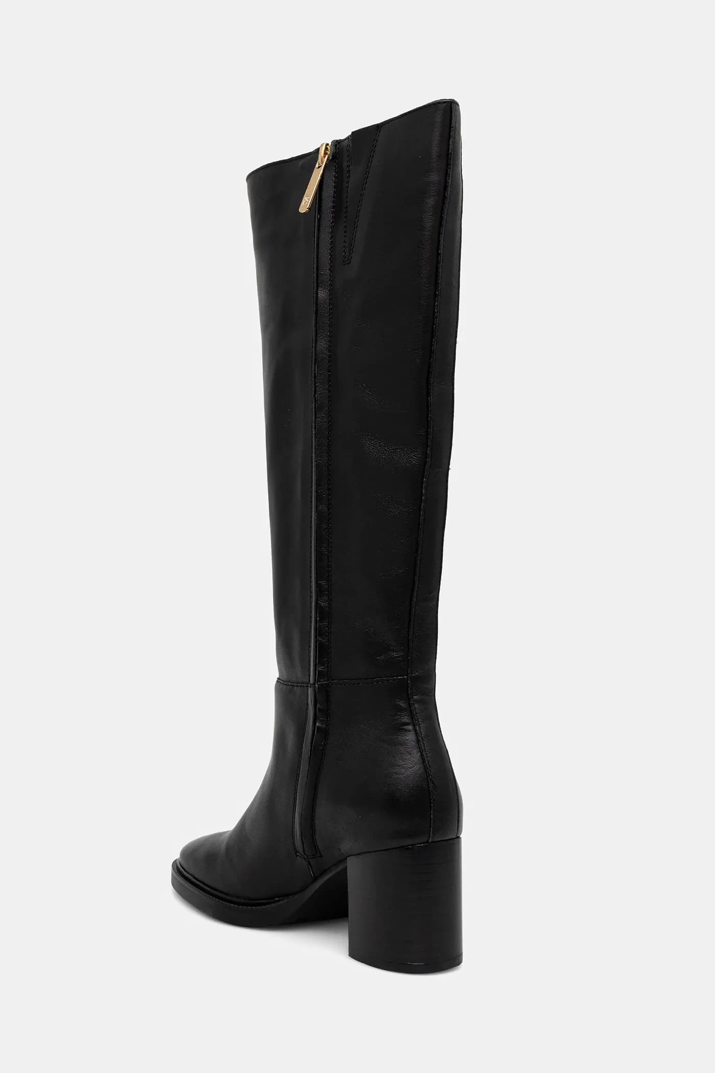 Кожаные ботинки STACKED HEEL LEATHER LONG BOOT - фото 3
