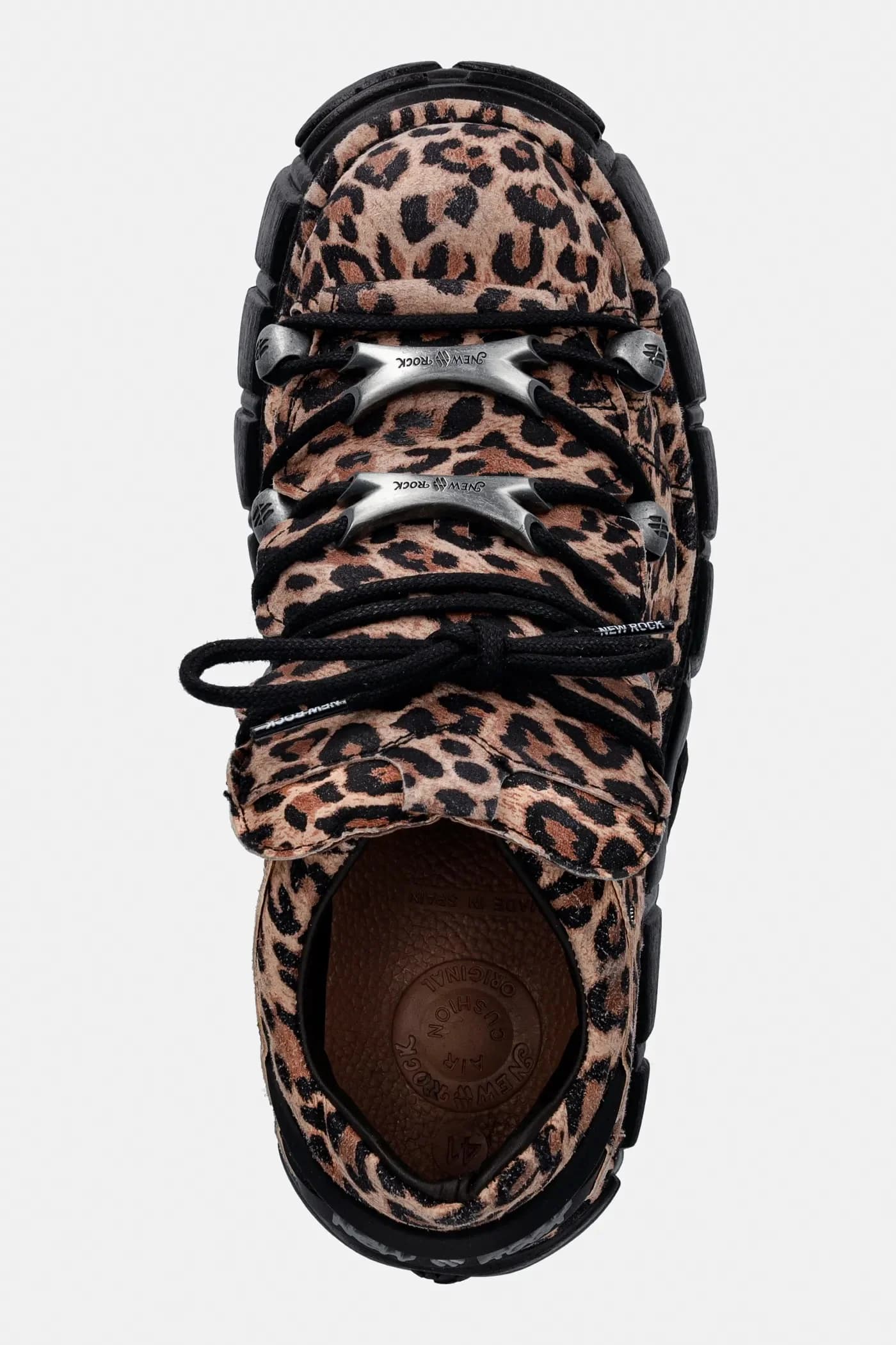 кроссовки ANTE LEOPARDO CUERO, TOWER NEGRO+ замшевые с боками - фото 4