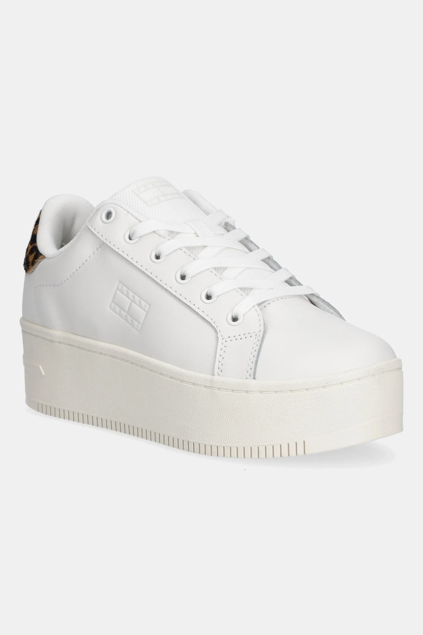 кроссовки TJW FLATFORM LEOPARD SNEAKER кожаные