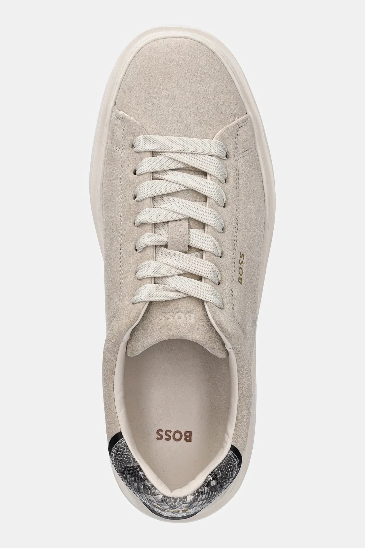 кроссовки из замши янтарного цвета - фото 4