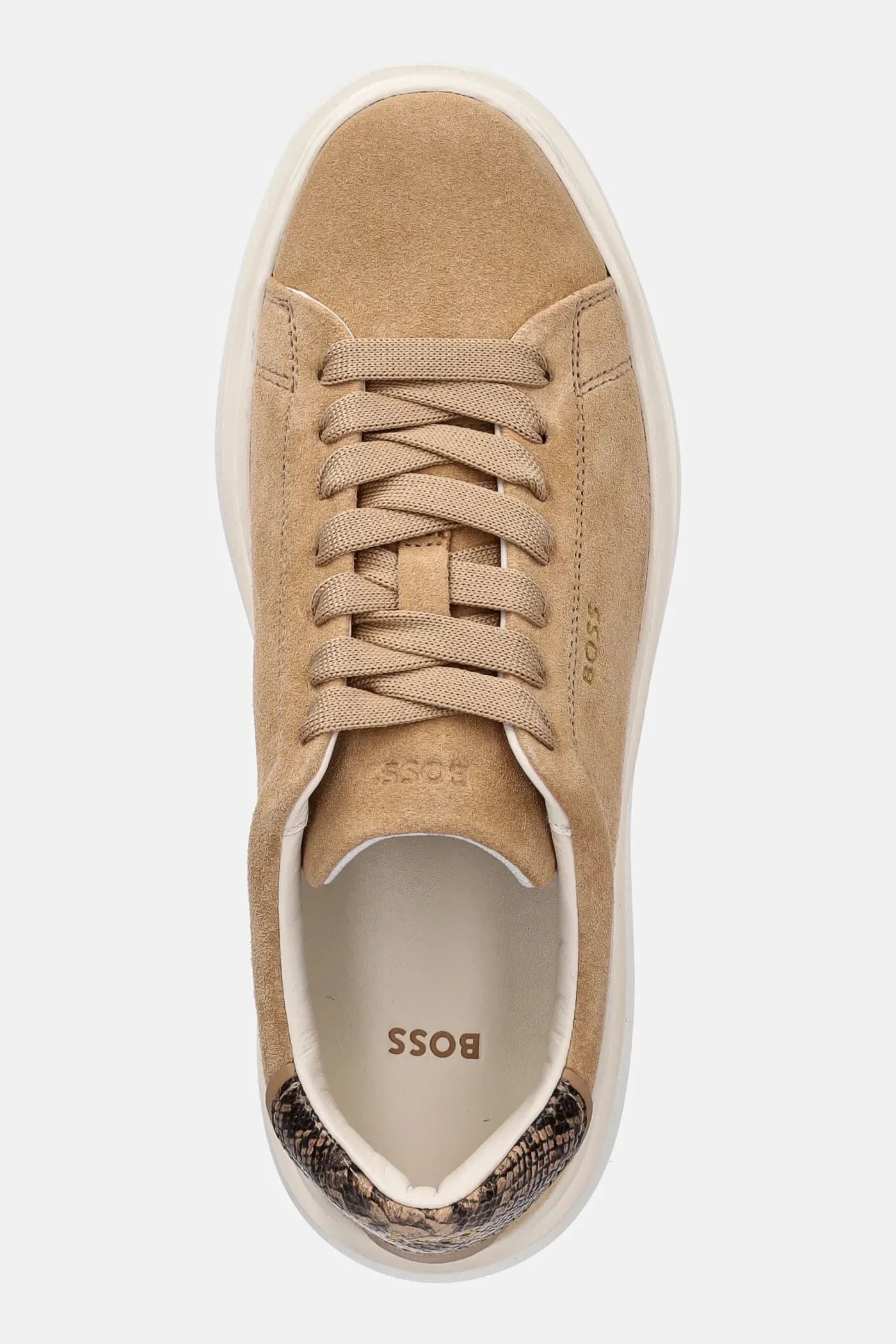 кроссовки из замши янтарного цвета - фото 4