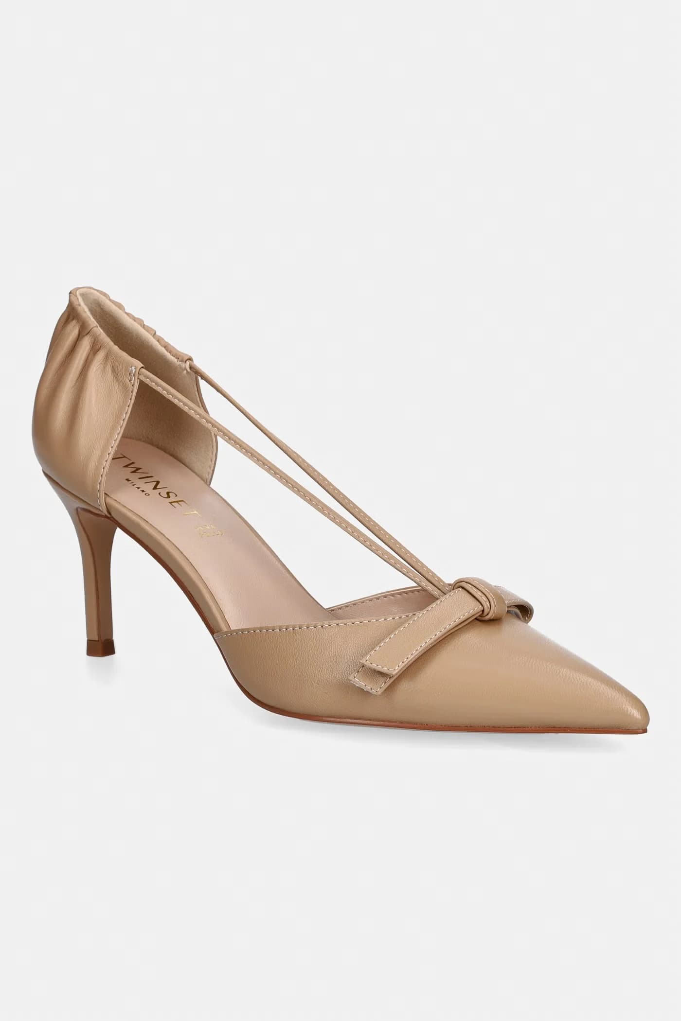 Кожаные туфли на высоком каблуке