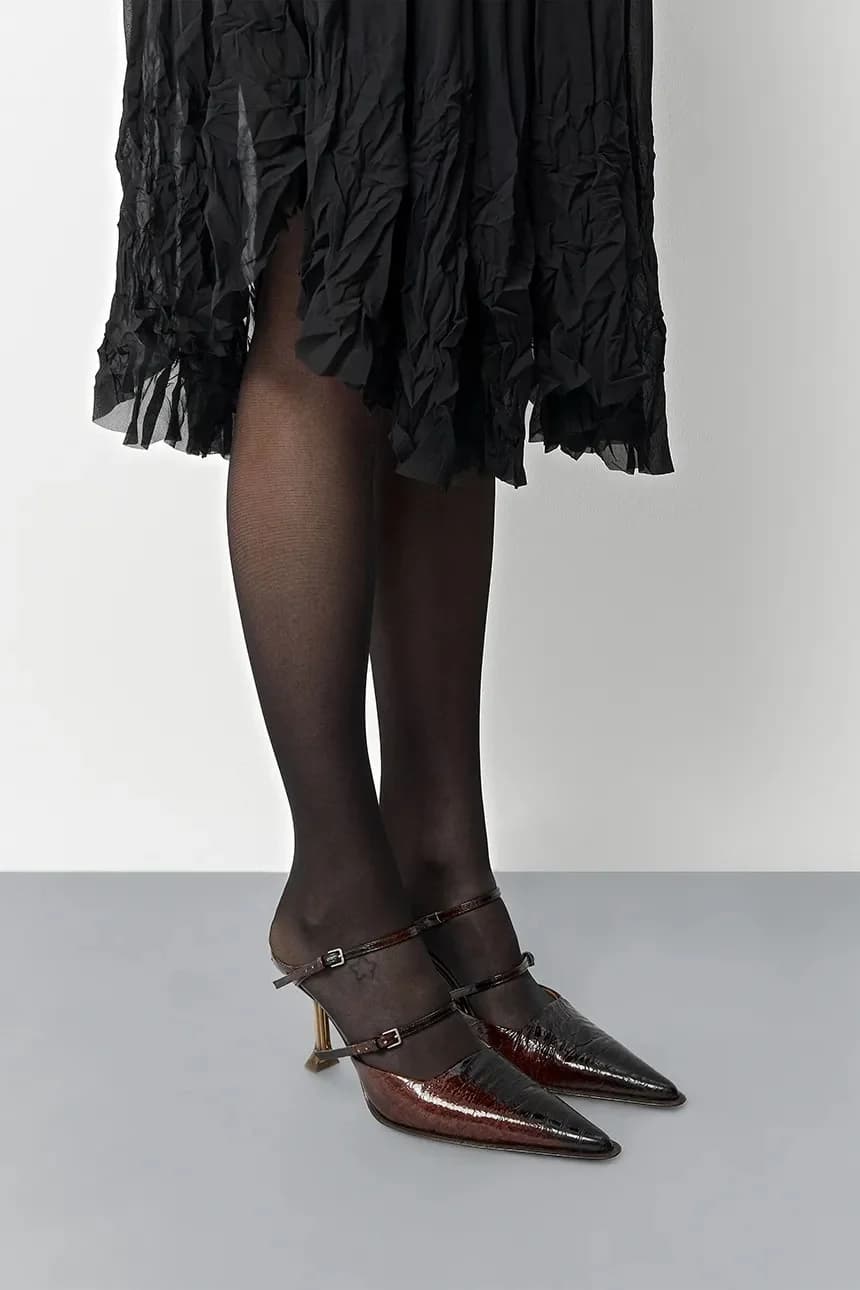 Кожаные туфли Shari на высоком каблуке - фото 3