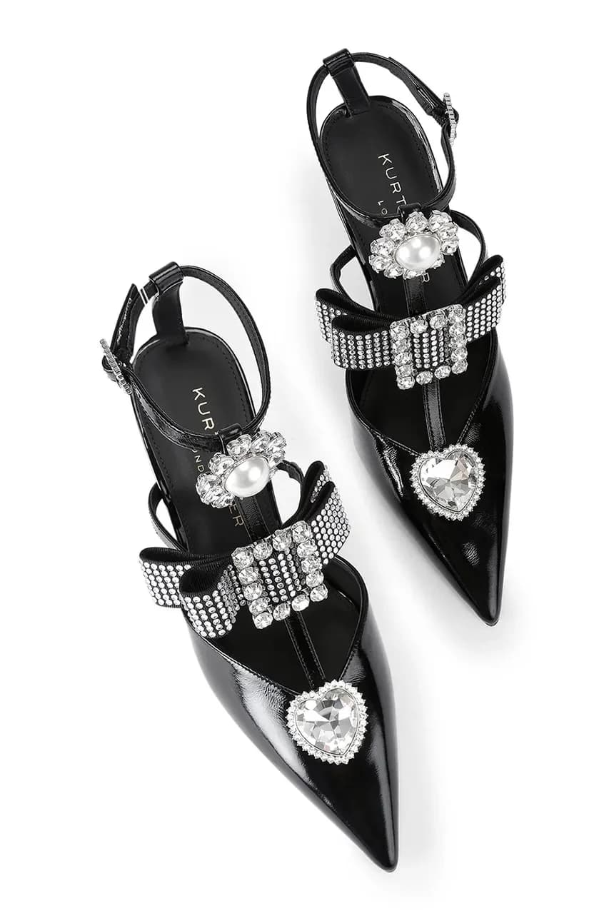 Кожаные туфли Gladiator Court на высоком каблуке с бантом - фото 2