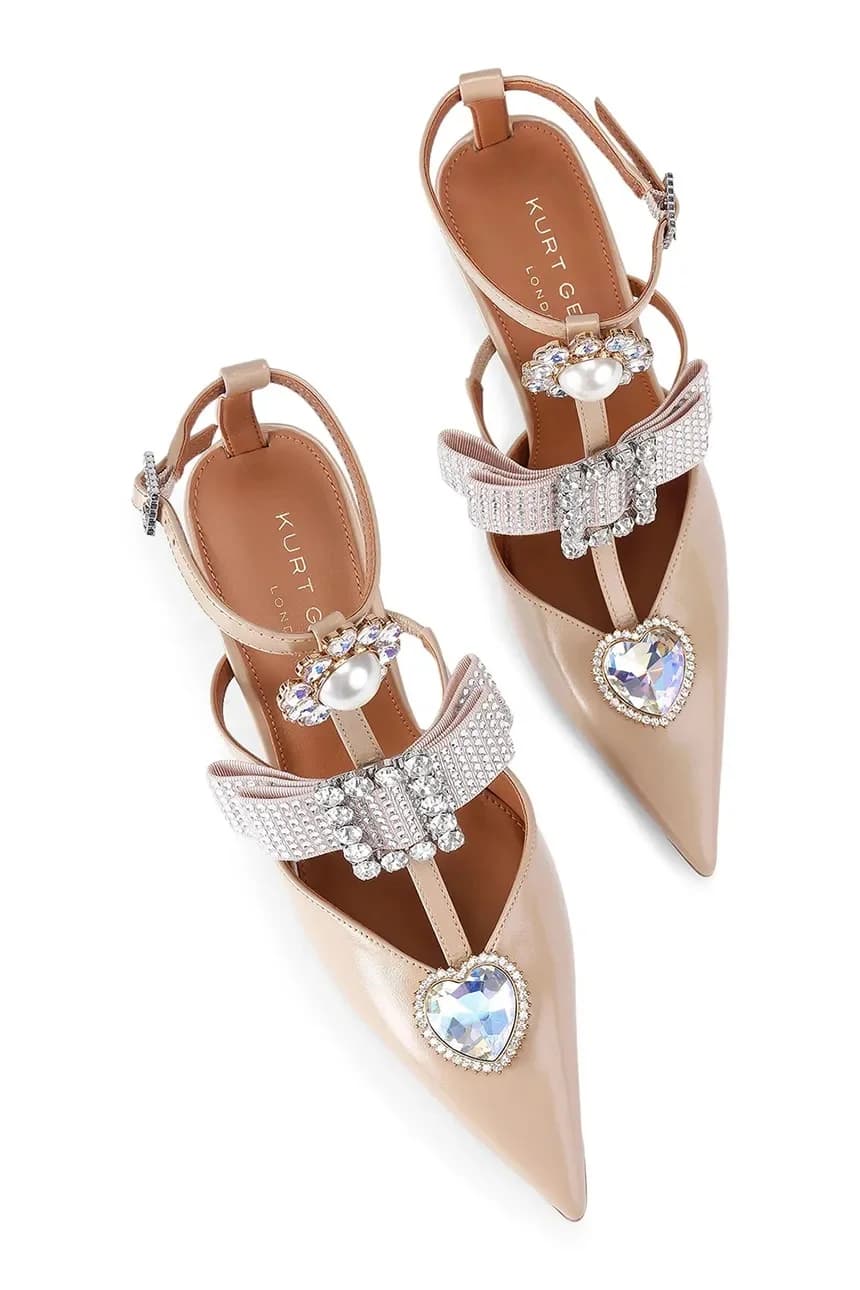 Кожаные туфли Gladiator Court на высоком каблуке с бантом - фото 2