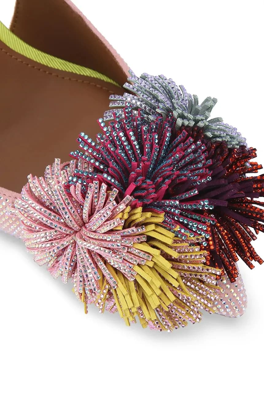 замшевые ботильоны Pom Pom Sling - фото 3