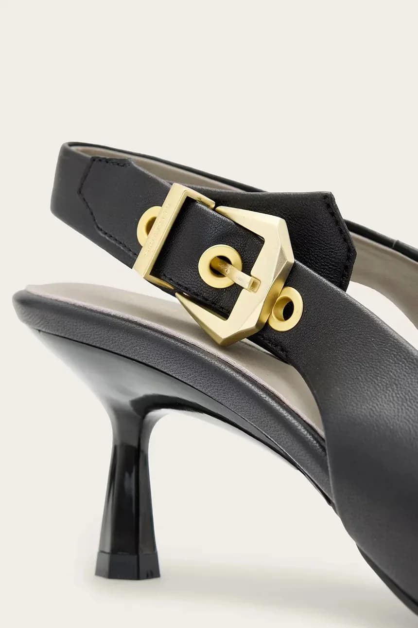 Кожаные туфли на высоком каблуке Idiya с ремешком на пятке - фото 4