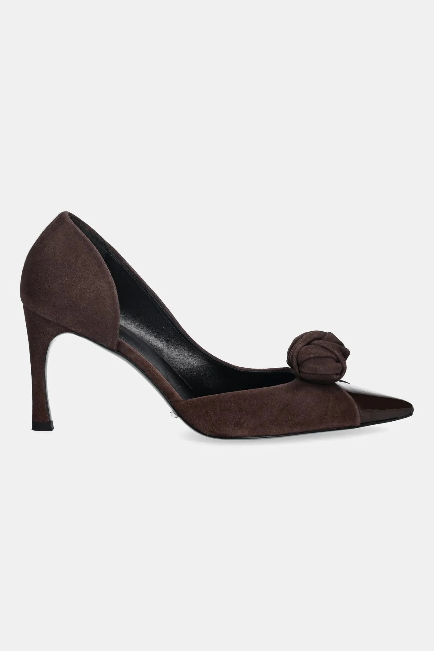 Замшевые туфли на высоком каблуке - фото 2