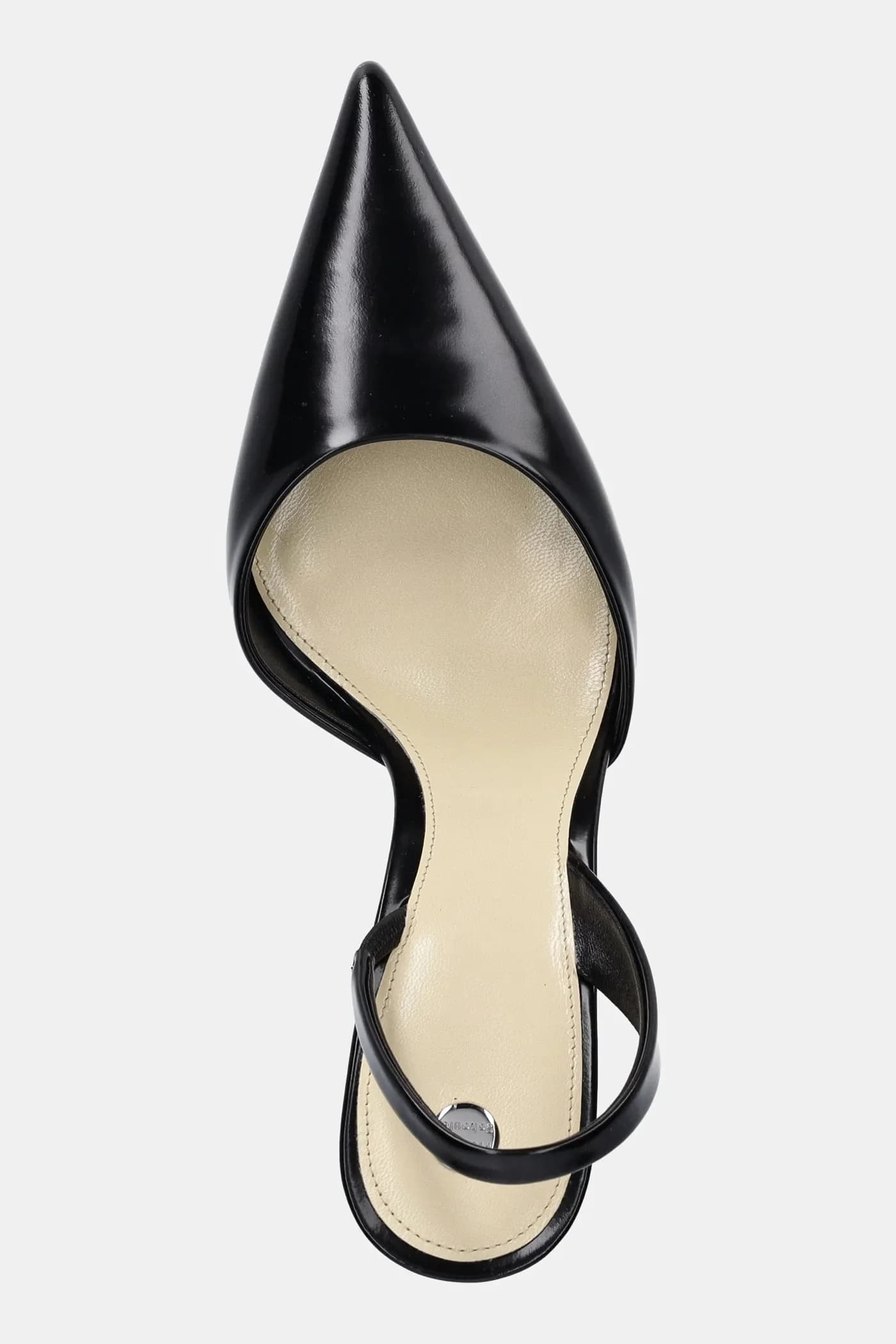 Кожаные туфли на высоком каблуке с разрезом - фото 4