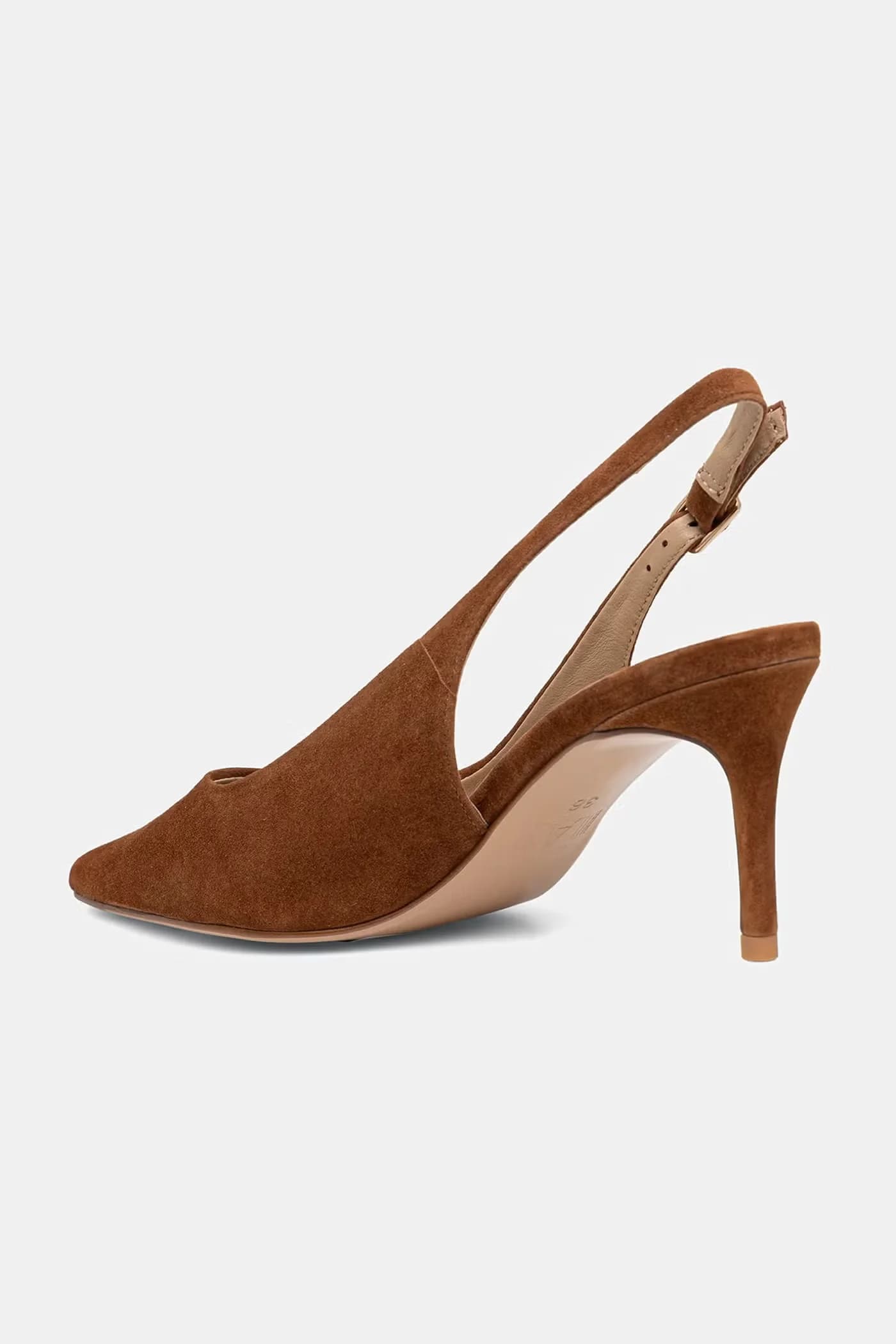 Замшевые туфли на высоком каблуке - фото 4