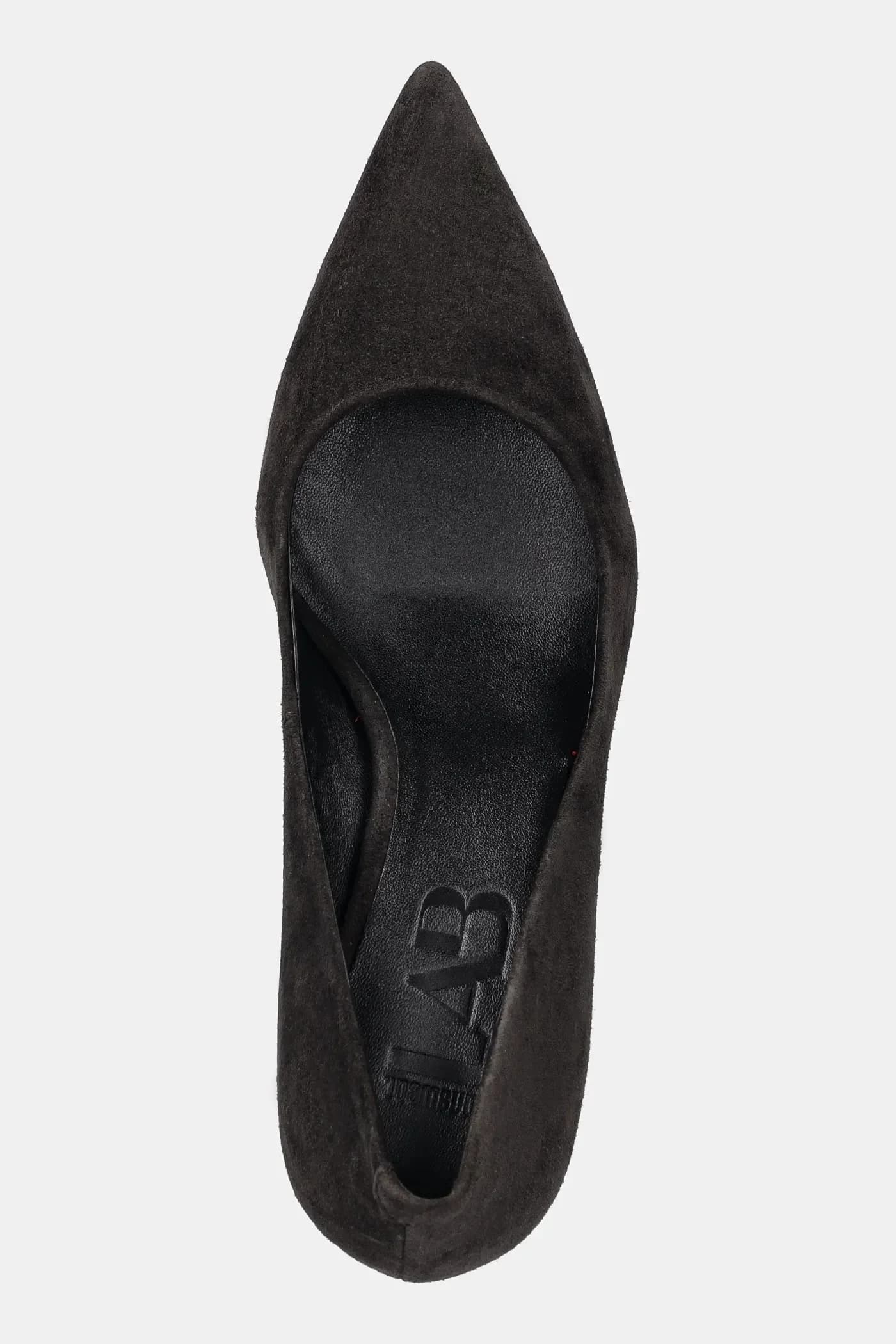 Замшевые туфли на высоком каблуке - фото 5