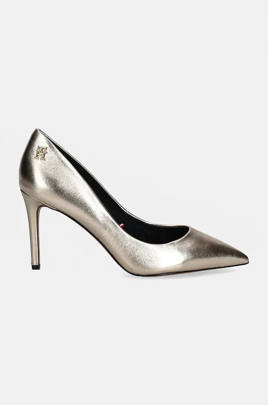 Кожаные туфли на высоком каблуке PARTY POINTED METALLIC PUMP - фото 2