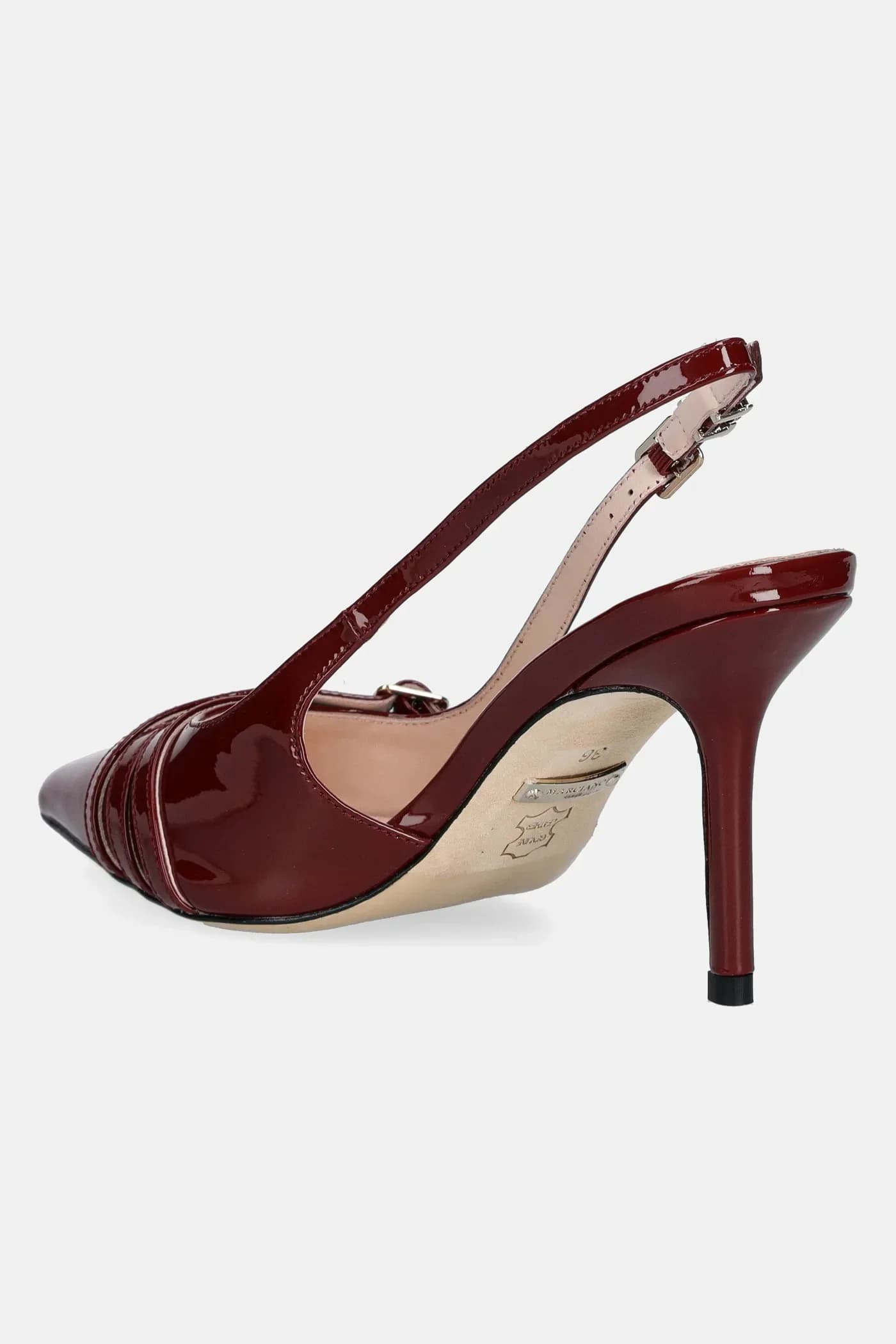 Кожаные туфли на высоком каблуке с пряжкой на SLING BACK BACKLE S - фото 3