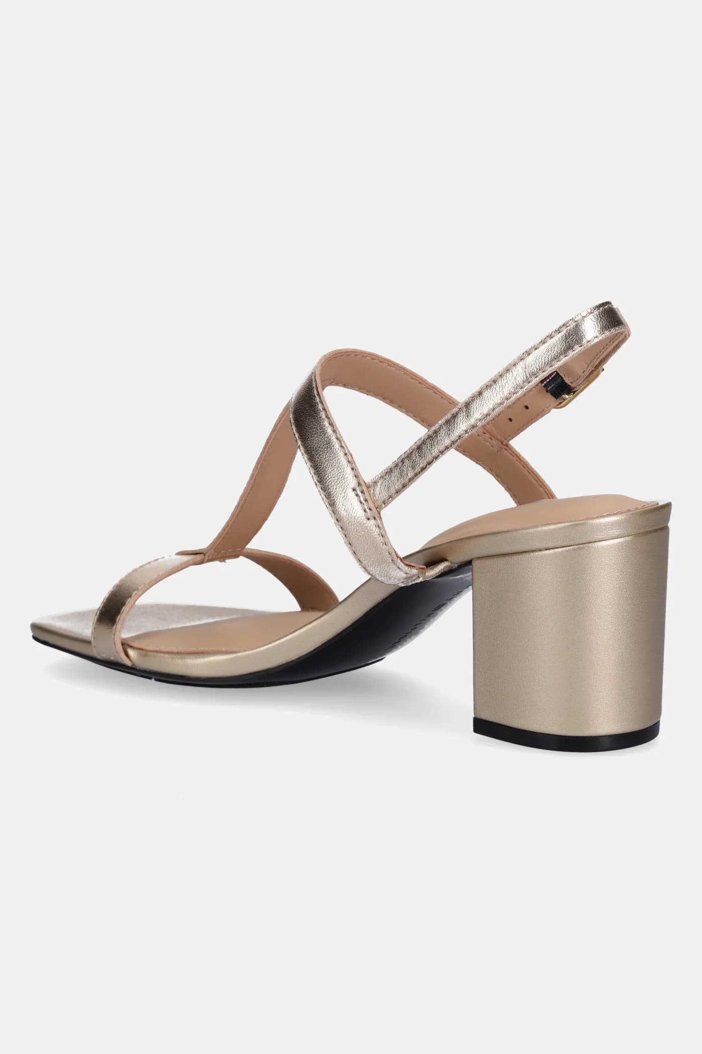 Кожаные сандалии LEATHER BLOCK HEEL SANDAL METAL - фото 3
