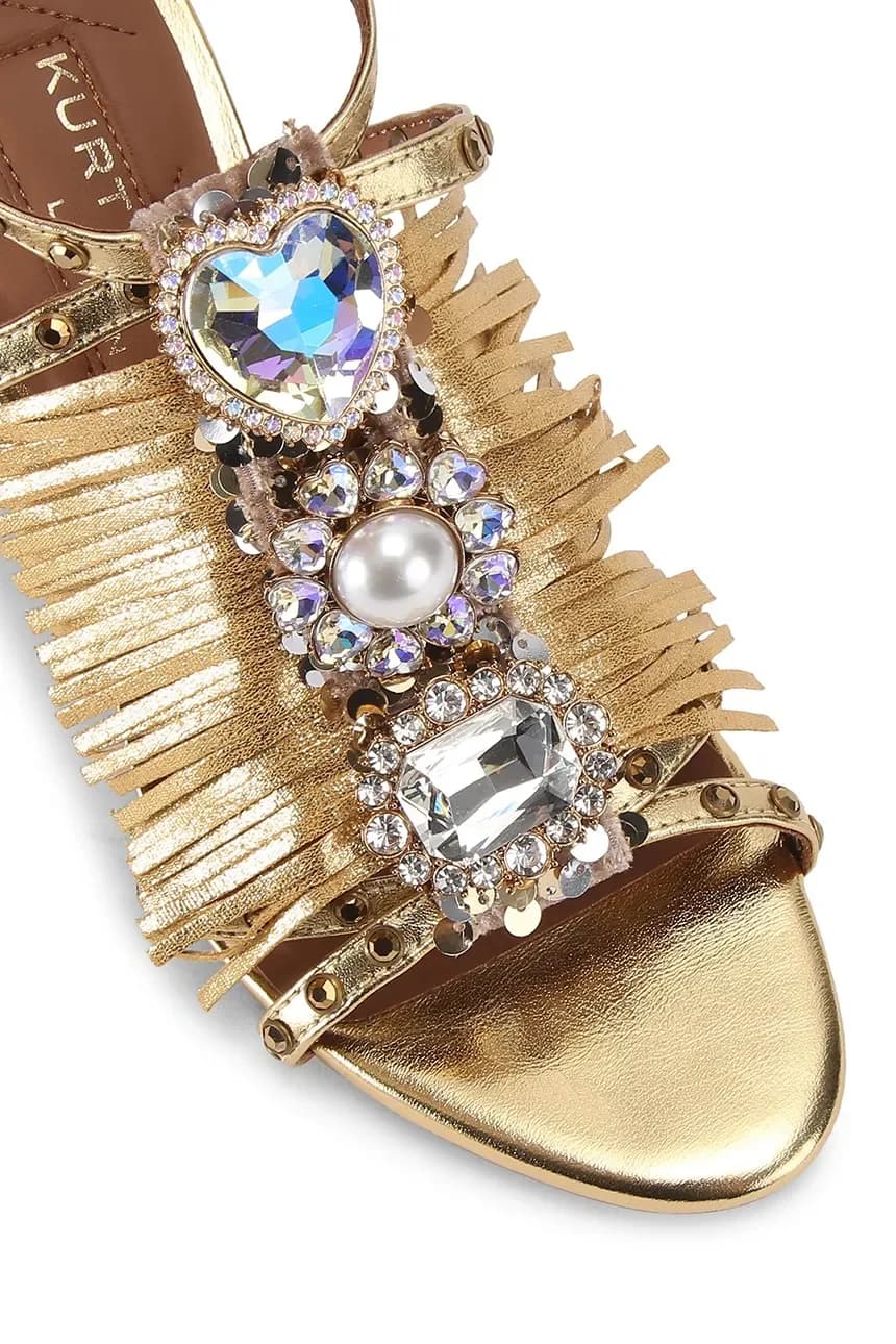 кожаные сандалии Jewel Fringe Sandal - фото 3