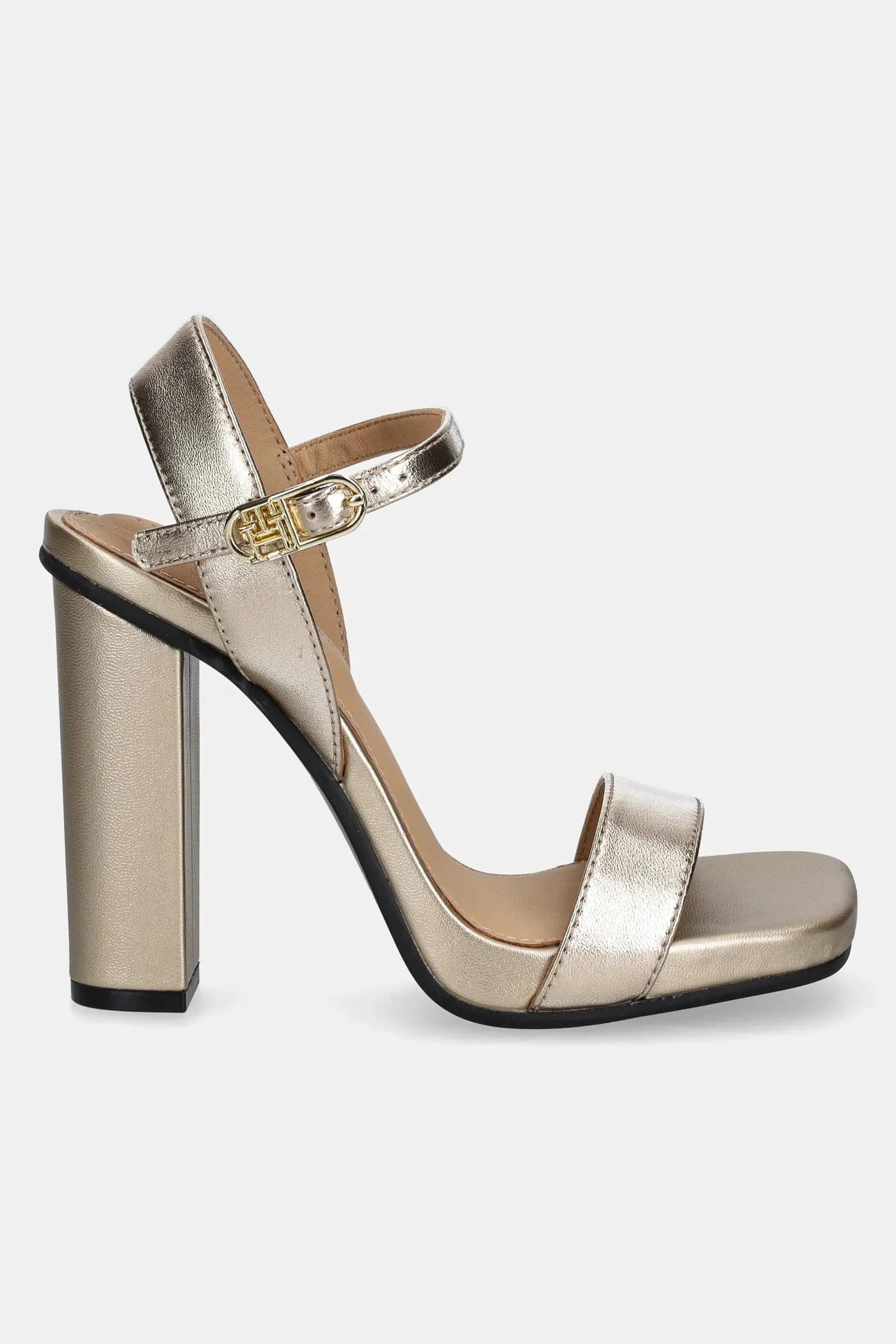 ЗОЛОТЫЕ КОЖАНЫЕ САНДАЛИИ НА ВЫСОКОМ каблуке кожаные сандалии - фото 2