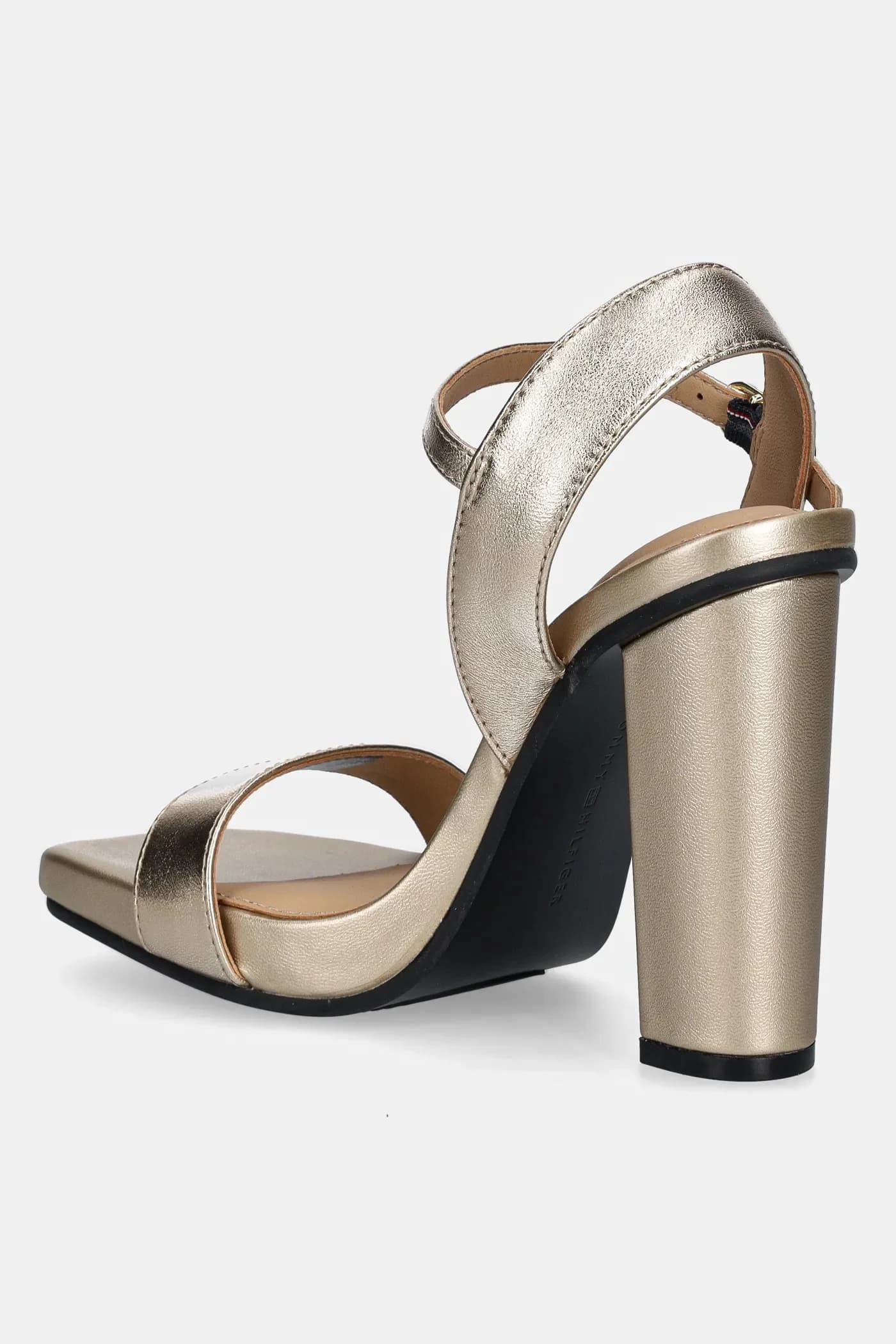 ЗОЛОТЫЕ КОЖАНЫЕ САНДАЛИИ НА ВЫСОКОМ каблуке кожаные сандалии - фото 3