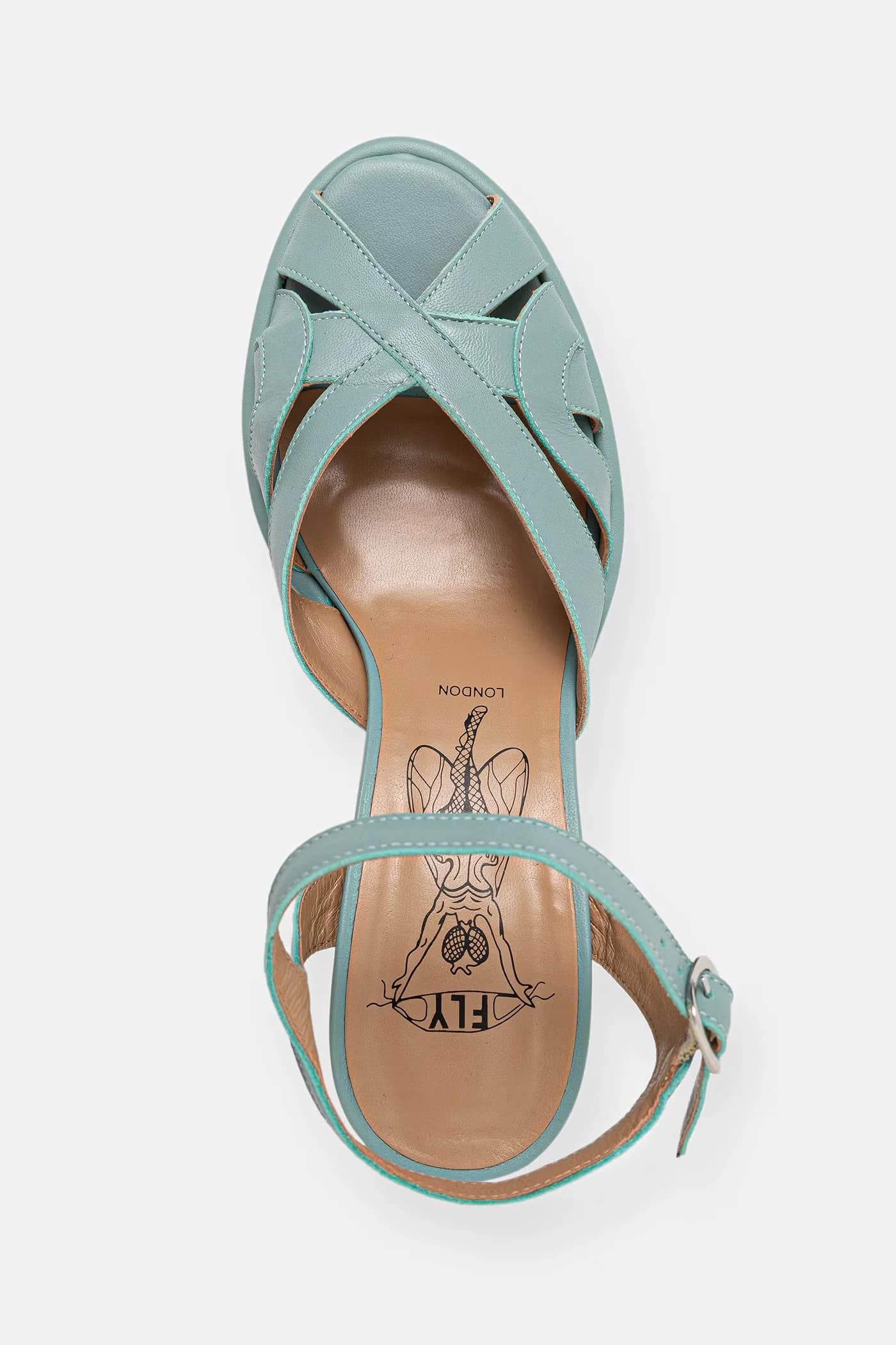 MEBU450FLY кожаные босоножки на высоком каблуке - фото 4