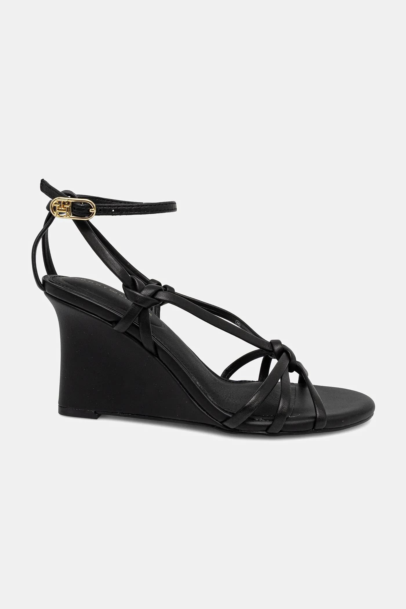 Кожаные сандалии LEATHER KNOTS WEDGE SANDAL - фото 2