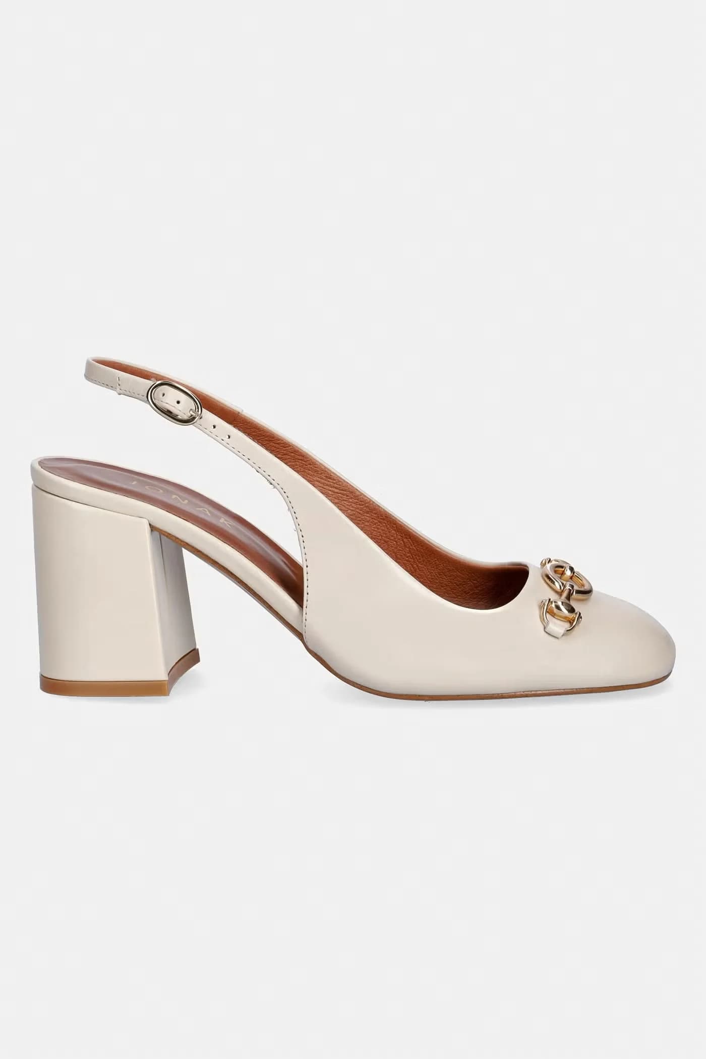 DECOUV CUIR VIEILLI кожаные туфли цвета экрю - фото 2