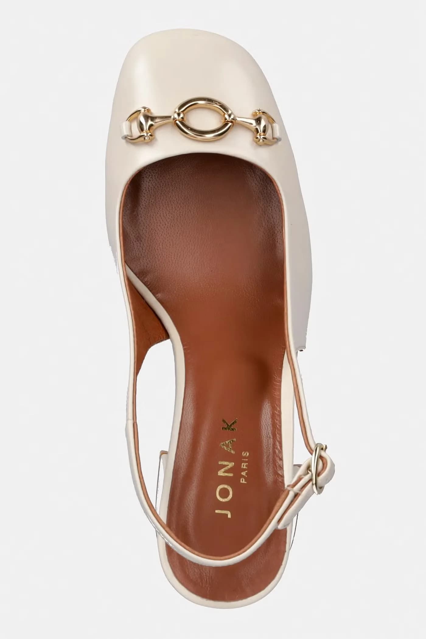 DECOUV CUIR VIEILLI кожаные туфли цвета экрю - фото 4