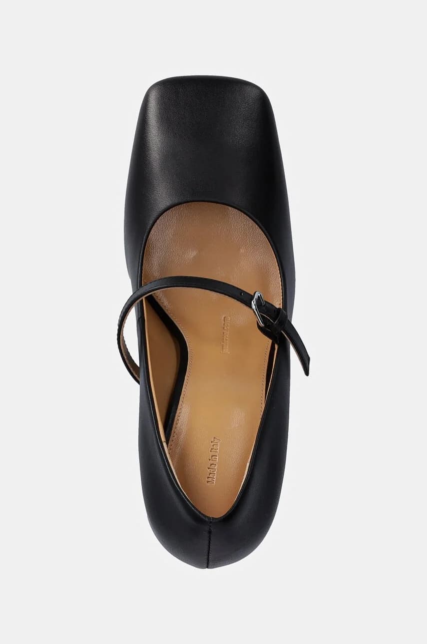 кожаные туфли на каблуке с цепочкой - фото 4