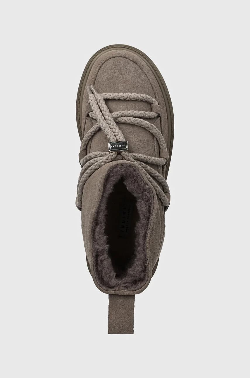 Классические замшевые зимние ботинки на низкой платформе - фото 4