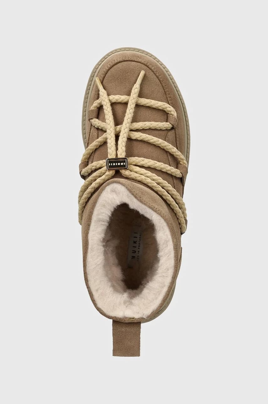 Классические замшевые зимние ботинки на низкой платформе - фото 4