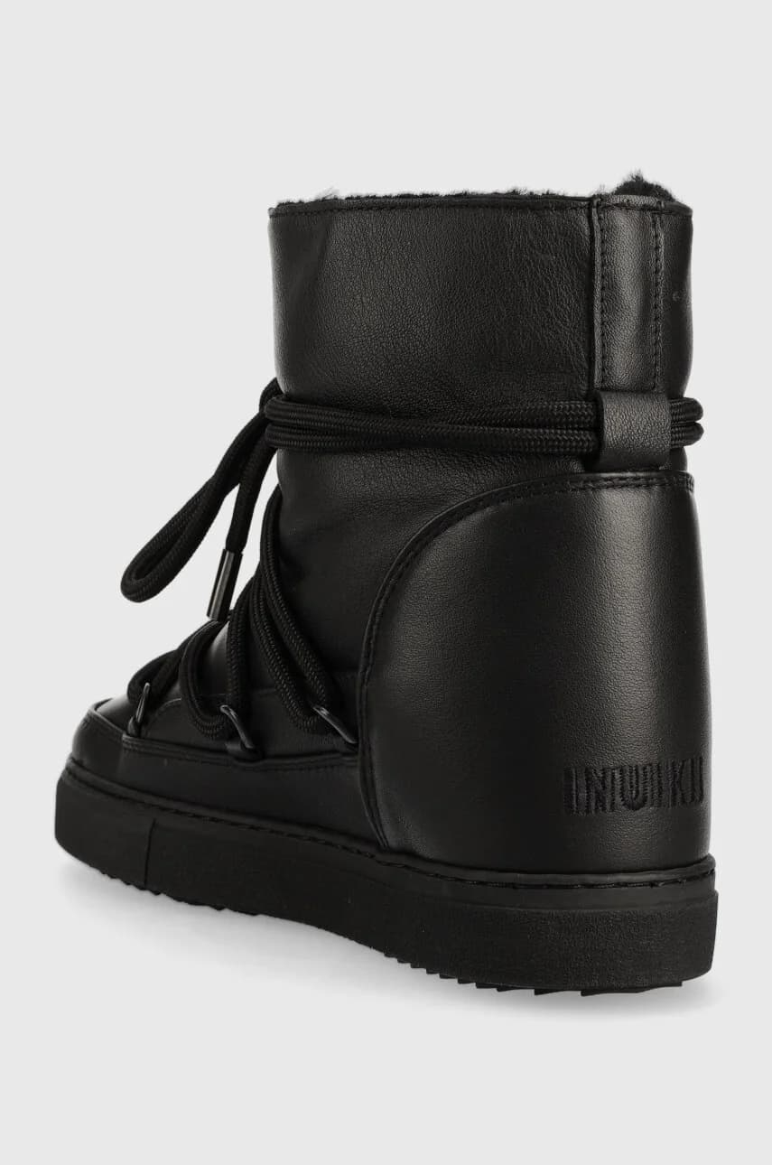 Полные кожаные зимние ботинки на танкетке - фото 3