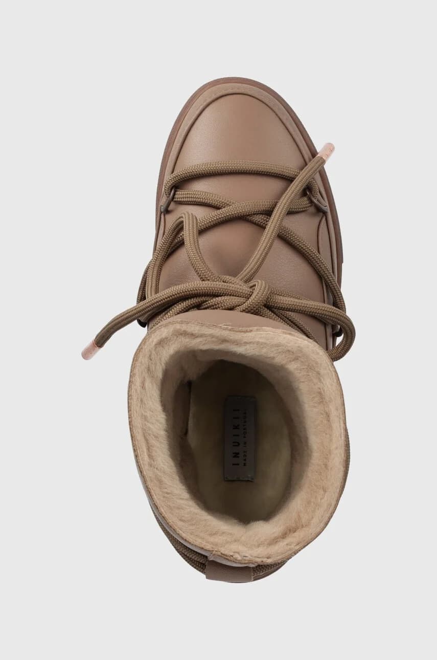 Полные кожаные зимние ботинки на танкетке - фото 4