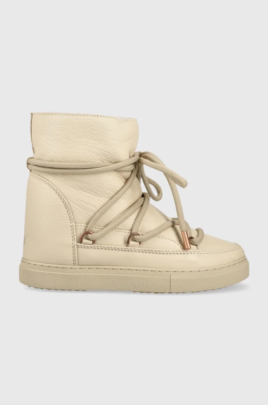 Полные кожаные зимние ботинки на танкетке