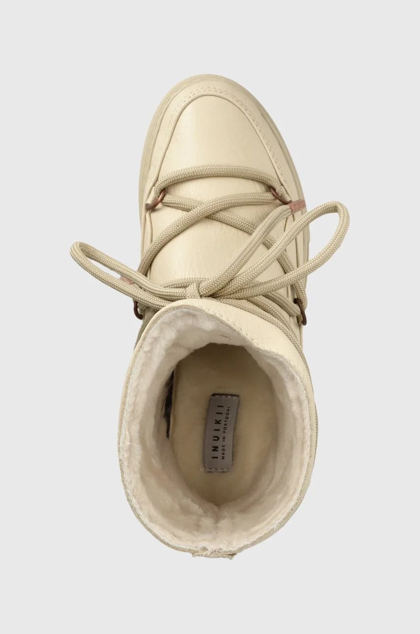 Полные кожаные зимние ботинки на танкетке - фото 4