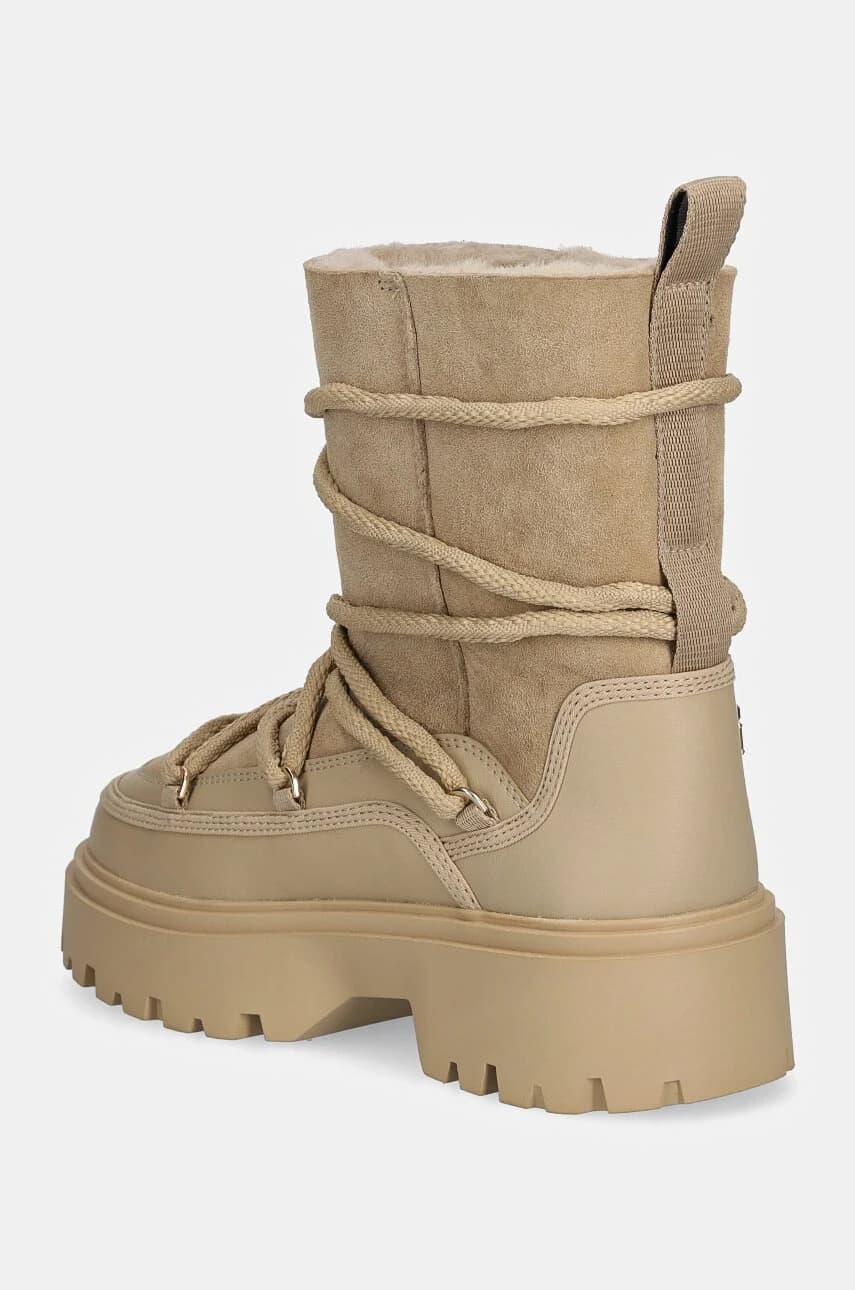 Зимние ботинки Snowboot из натуральной овчины на шнуровке - фото 3