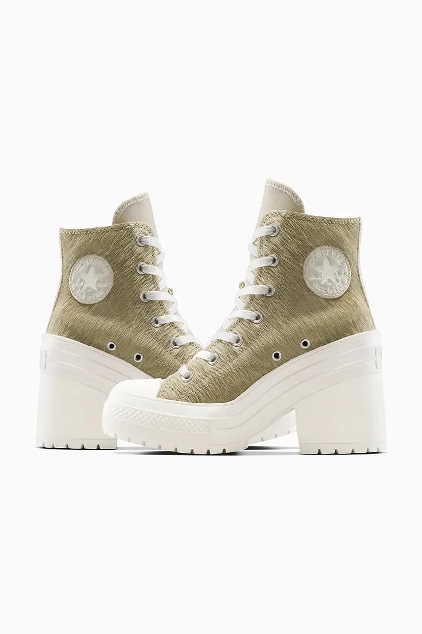 кроссовки Chuck 70 De Luxe на каблуке с ворсом пони - фото 4