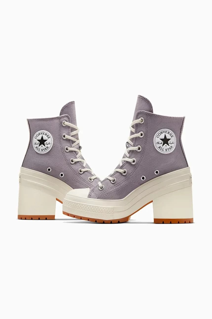 кроссовки Chuck 70 De Luxe на каблуке фиолетовые для женщин - фото 4