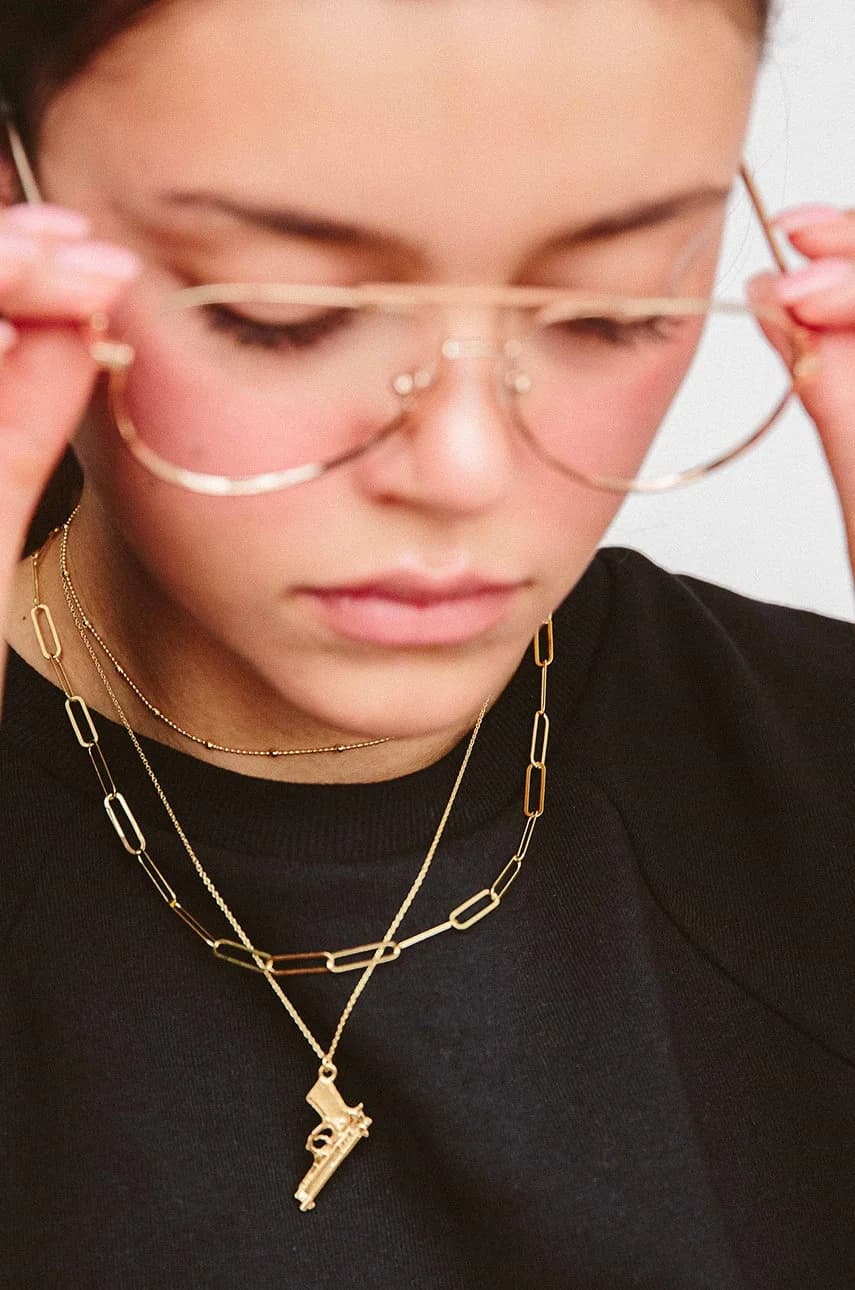 Модное колье из позолоченного серебра - фото 2